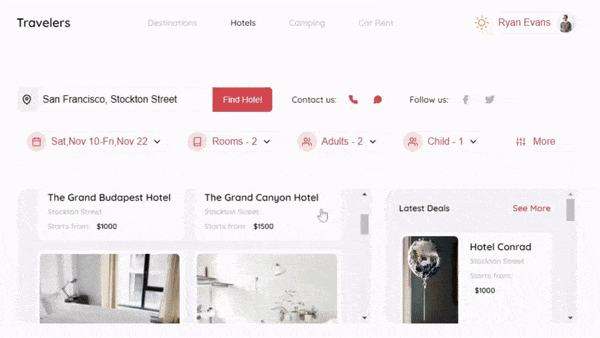Create a Stunning Booking App Interface with HTML, CSS, and JS.gif